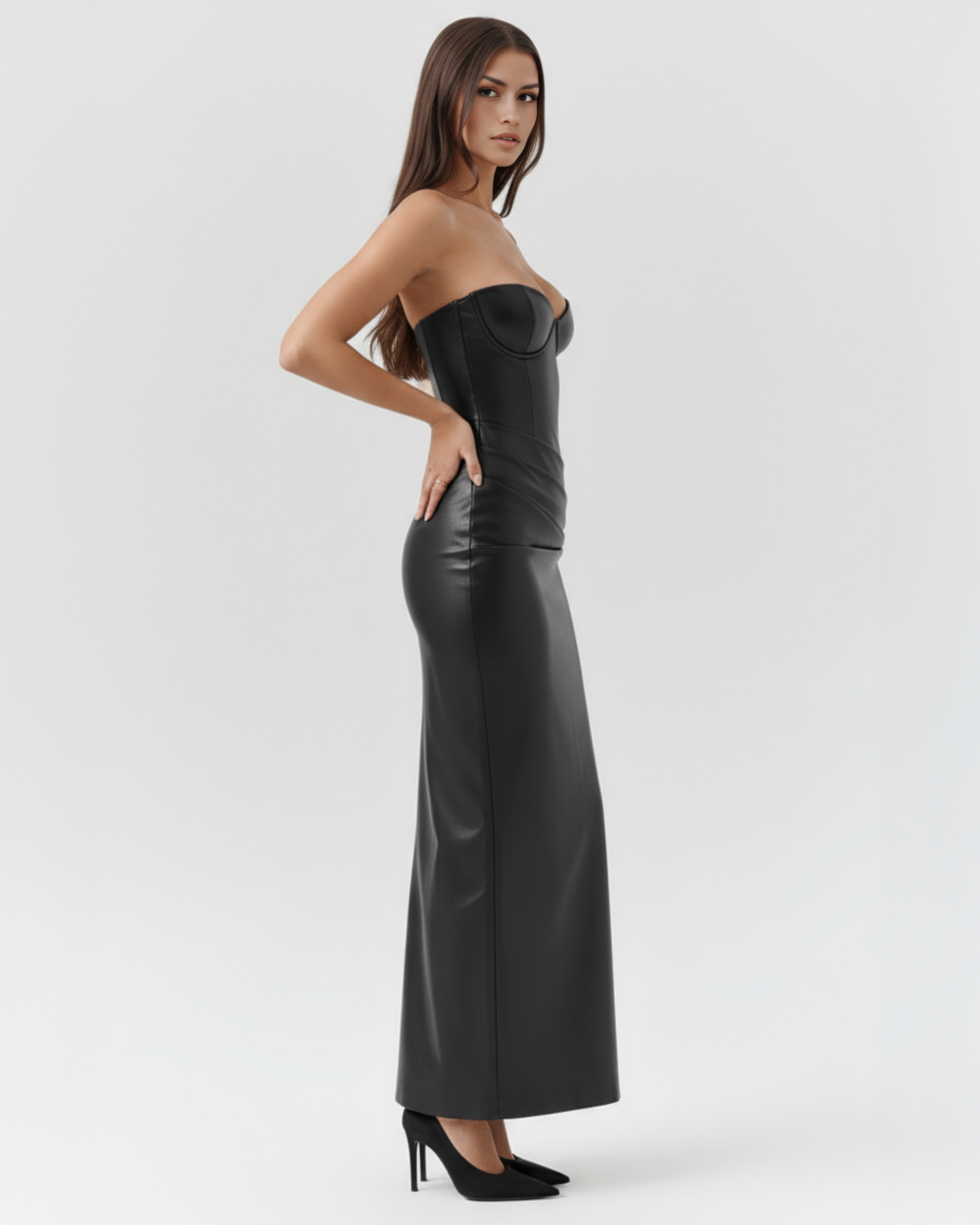 Strapless bodycon maxi dress for women | Vanessa