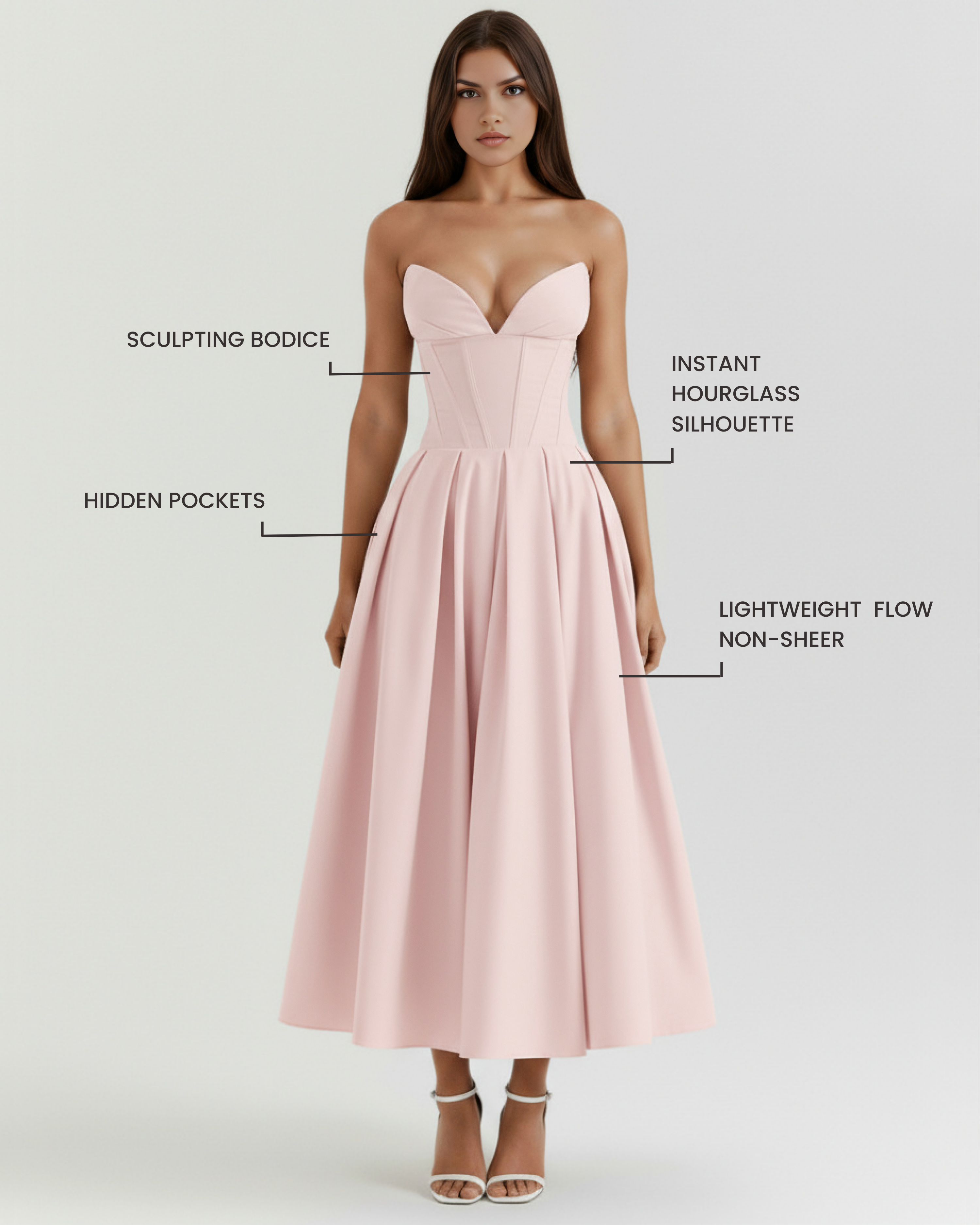 Ruched bodycon midi dress for women | Amalfi