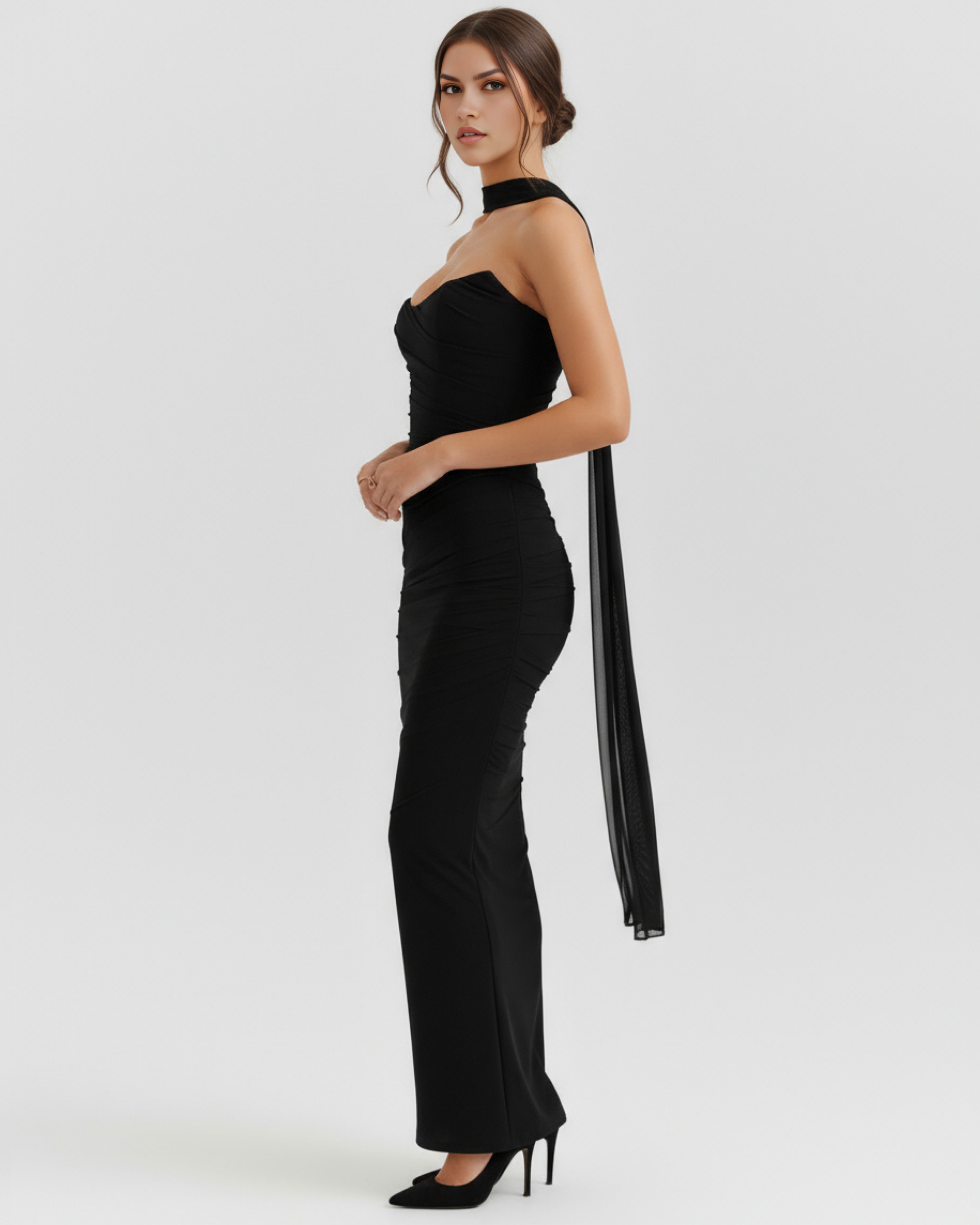 Elegant halter corset maxi dress for women | Malu