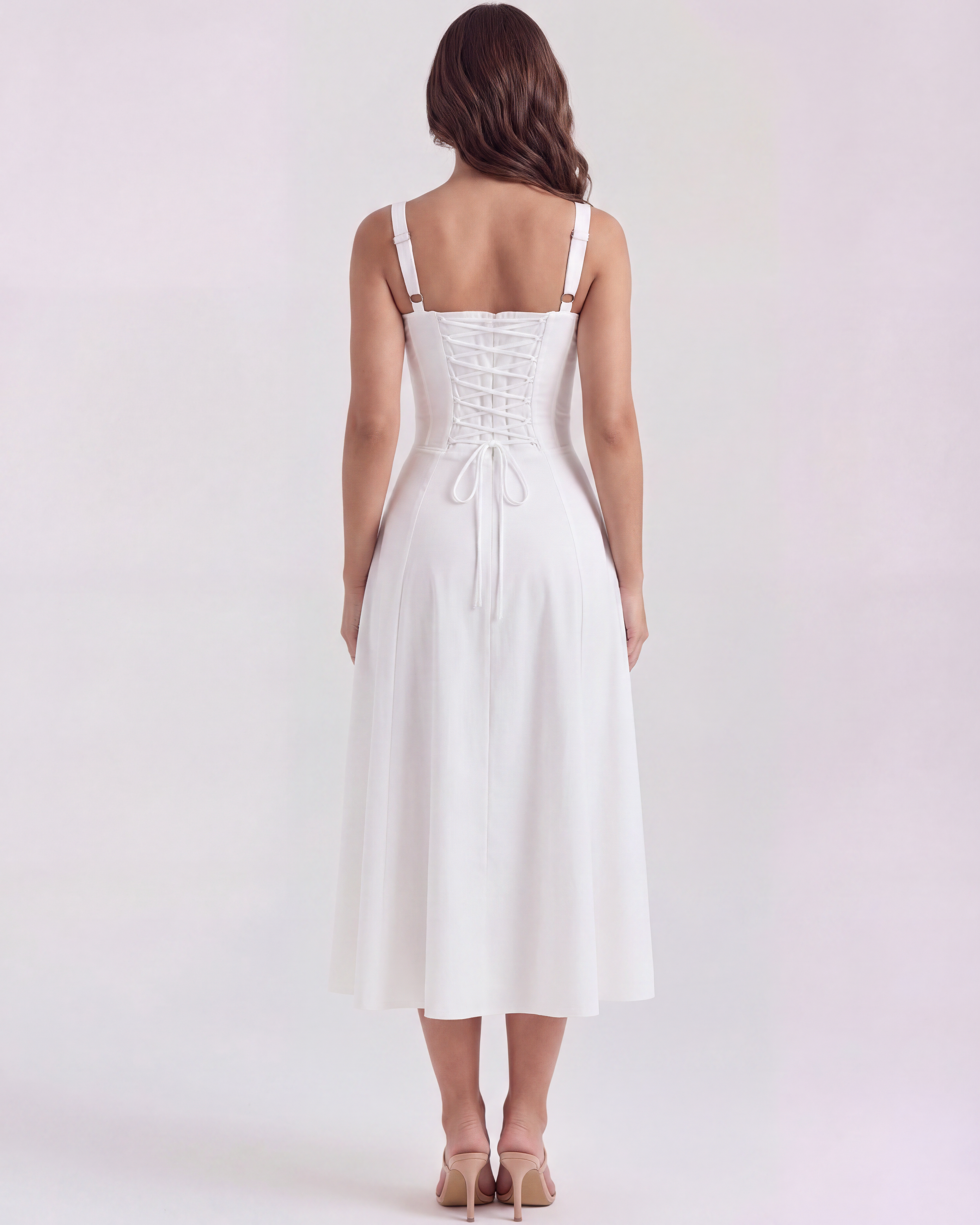 Corseted midi dress for women | Aurora