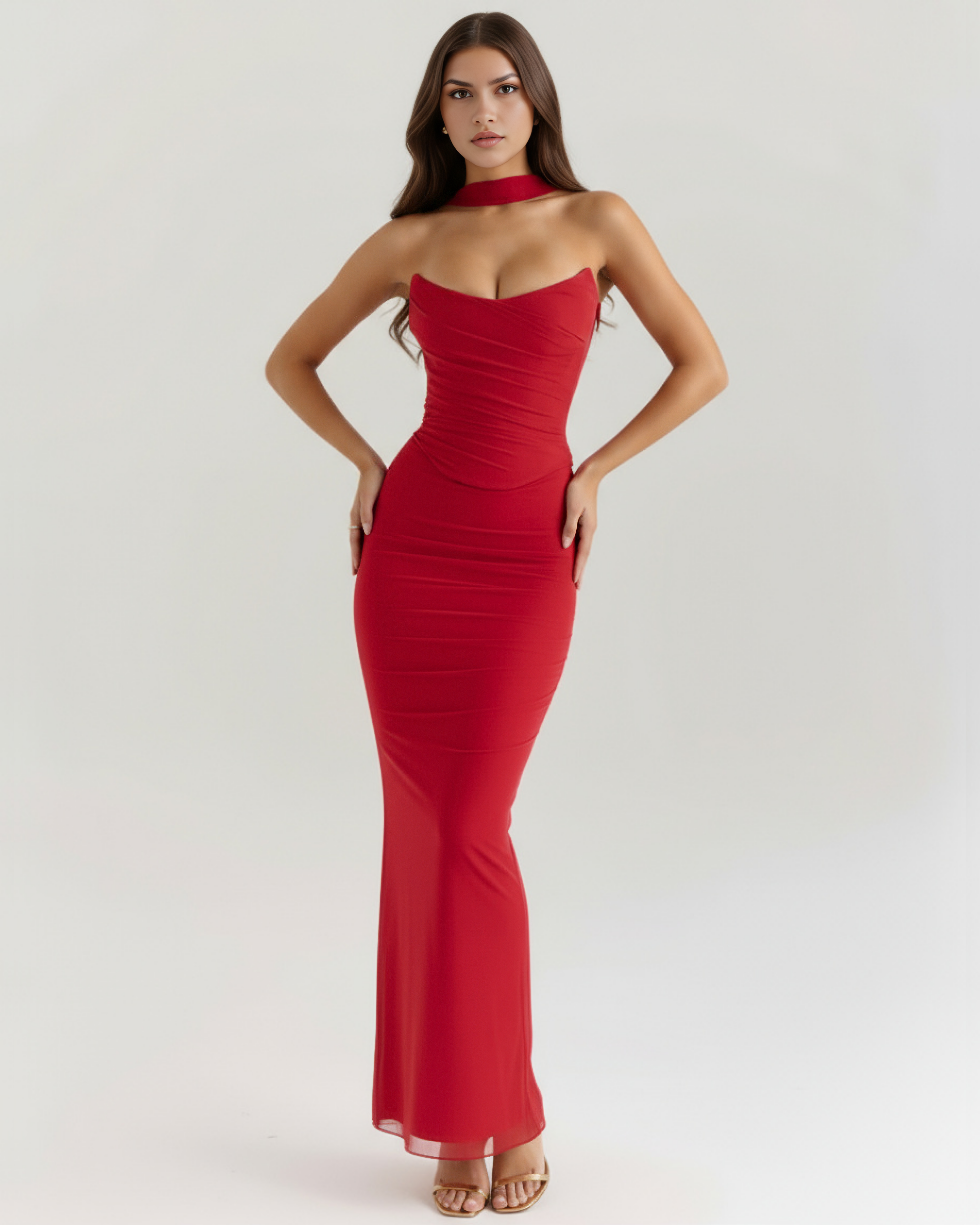 Elegant halter corset maxi dress for women | Malu