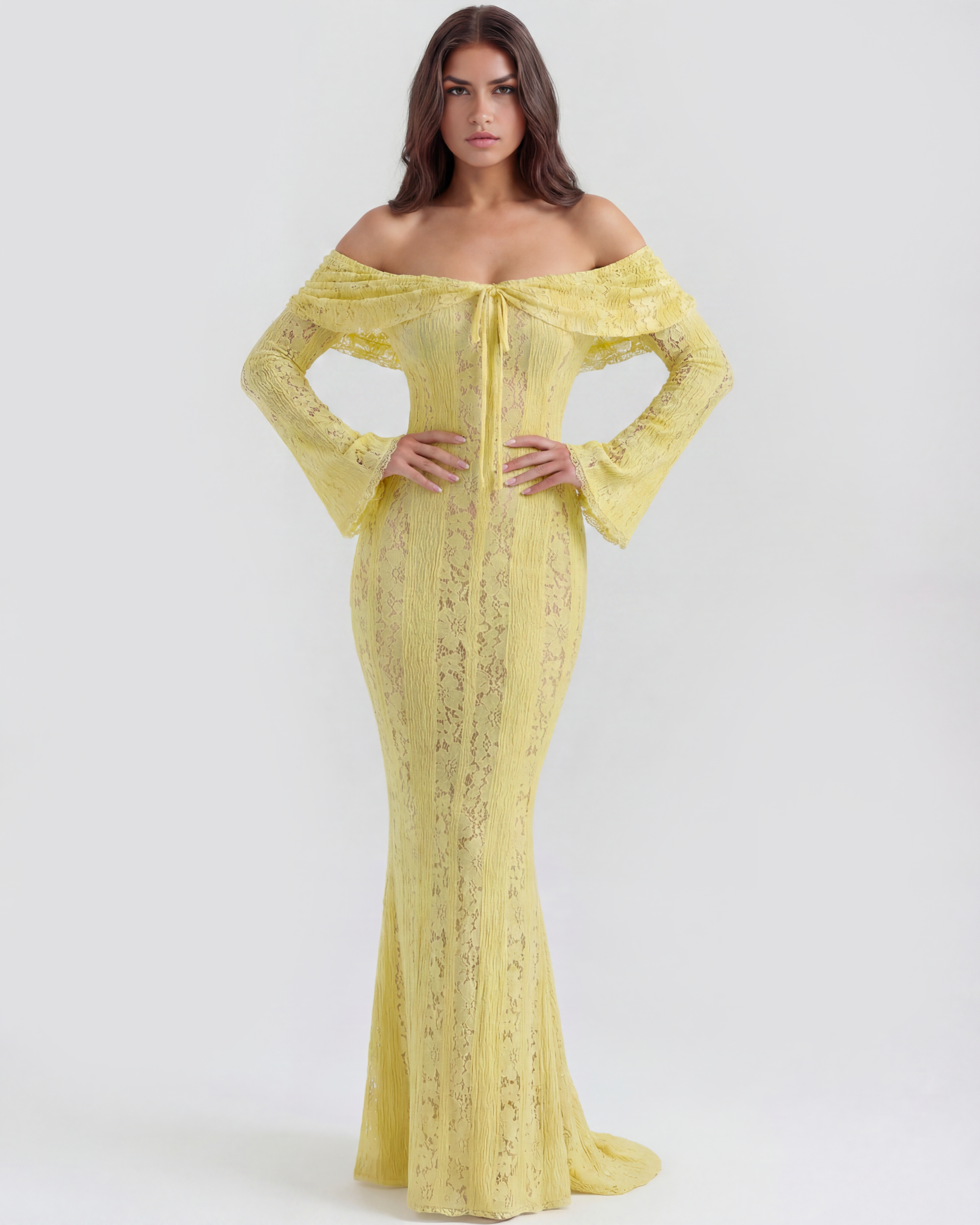 Off-shoulder elegant maxi dress for women | Alessandra