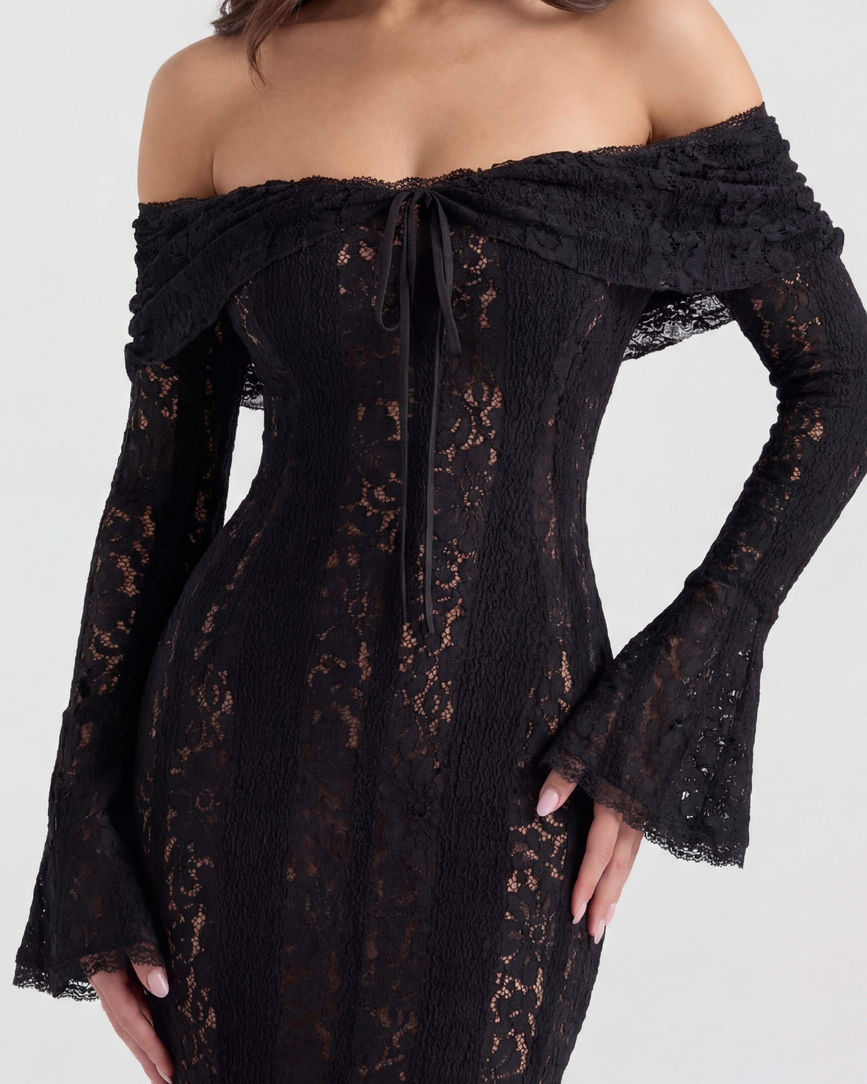 Off-shoulder elegant maxi dress for women | Alessandra