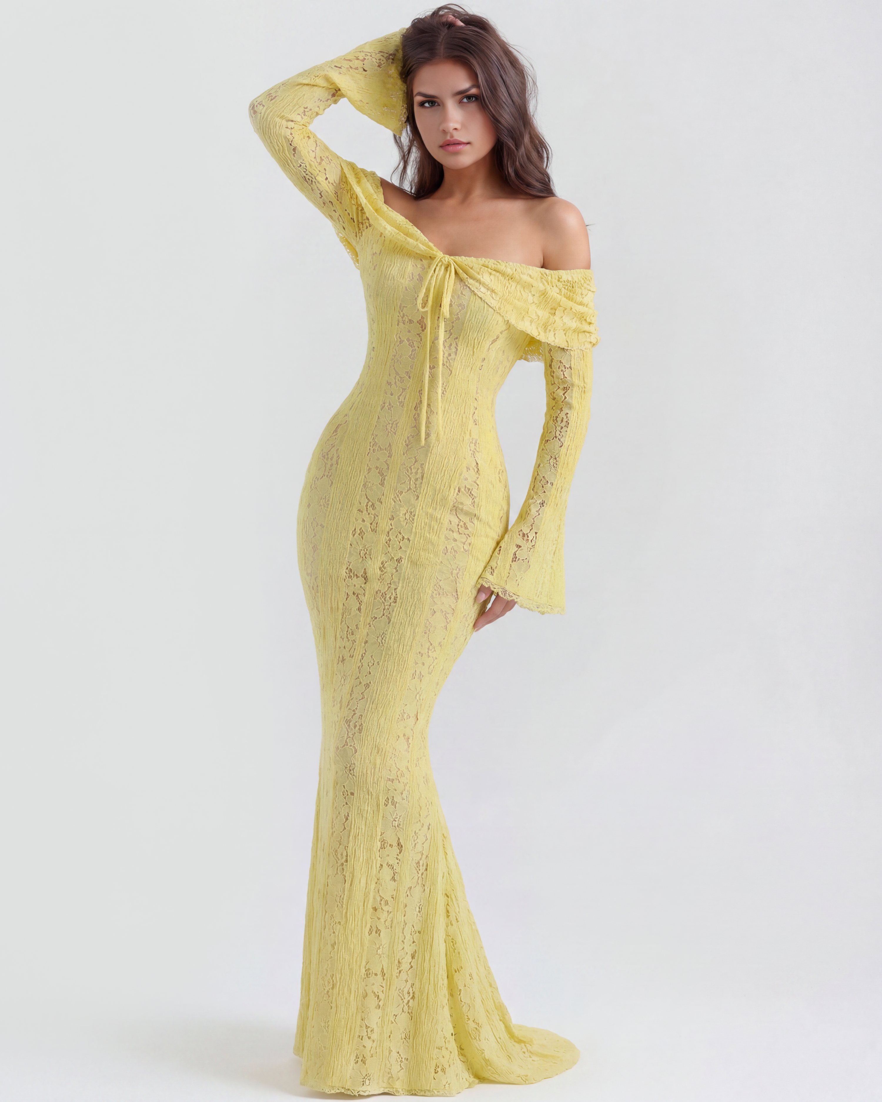Off-shoulder elegant maxi dress for women | Alessandra