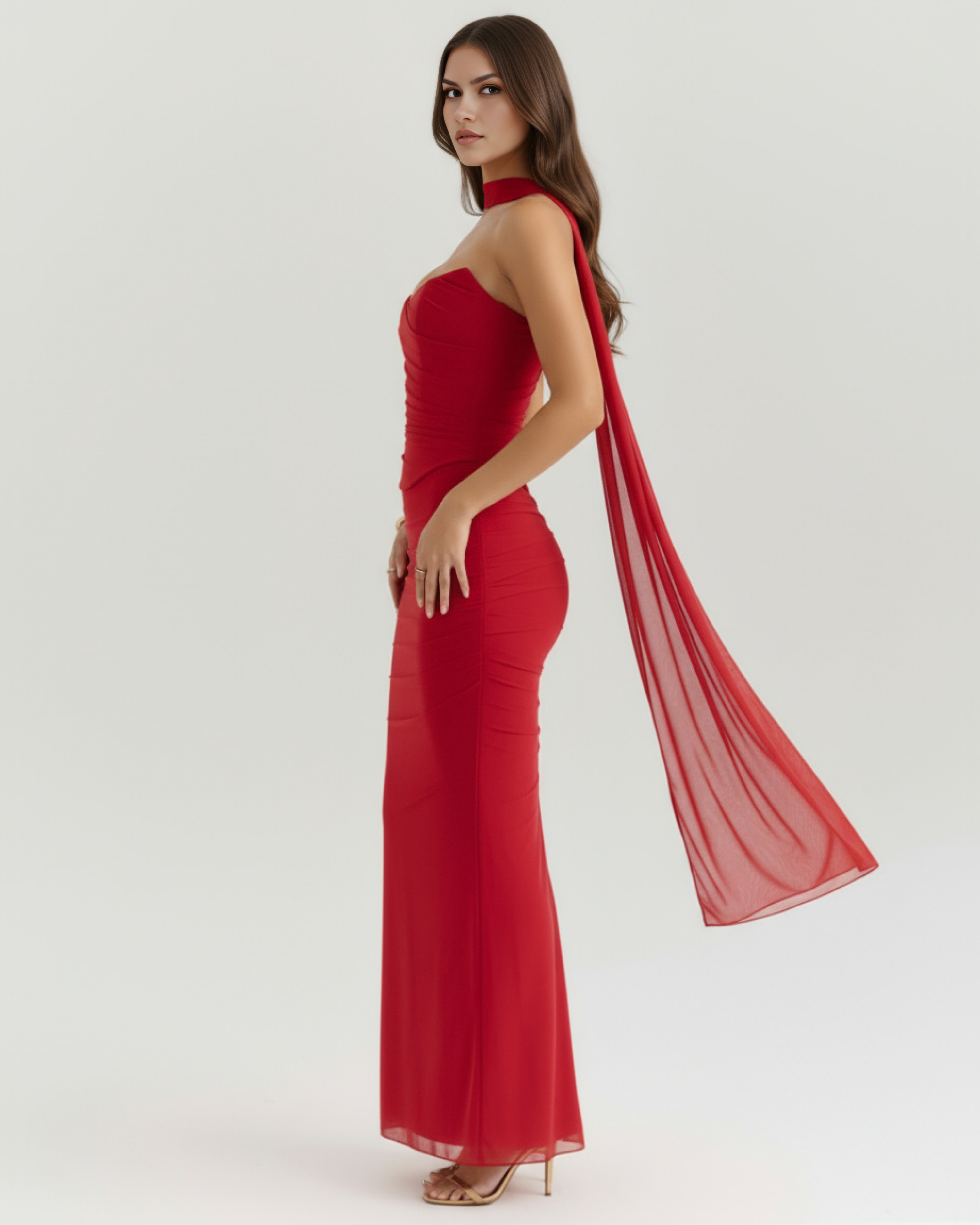Elegant halter corset maxi dress for women | Malu