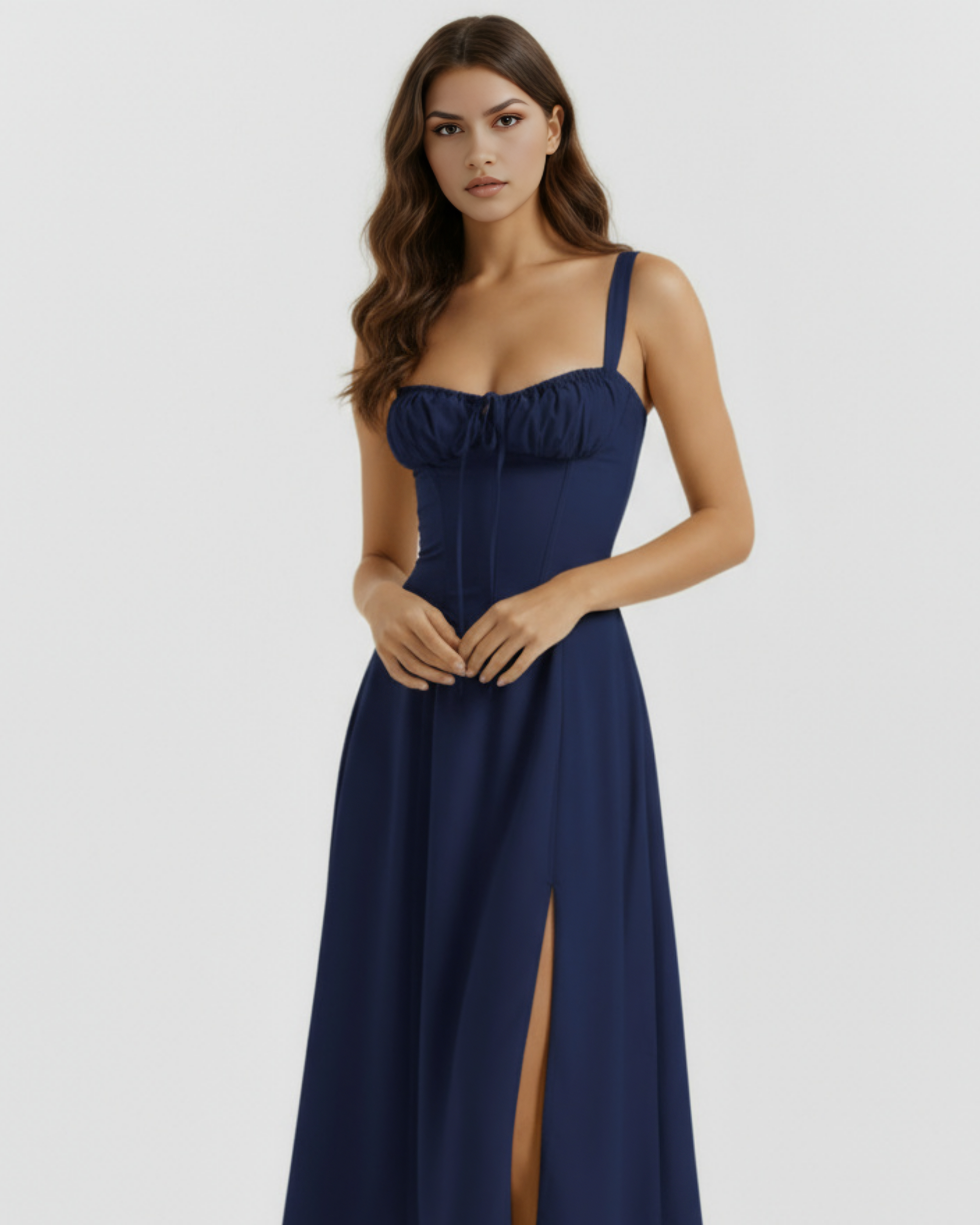 Corseted midi dress for women | Aurora