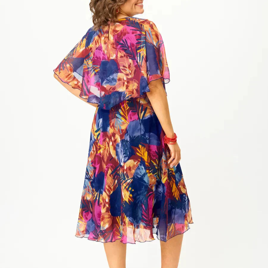 Comfortable relaxed everyday chiffon dress for women | Barbara -5