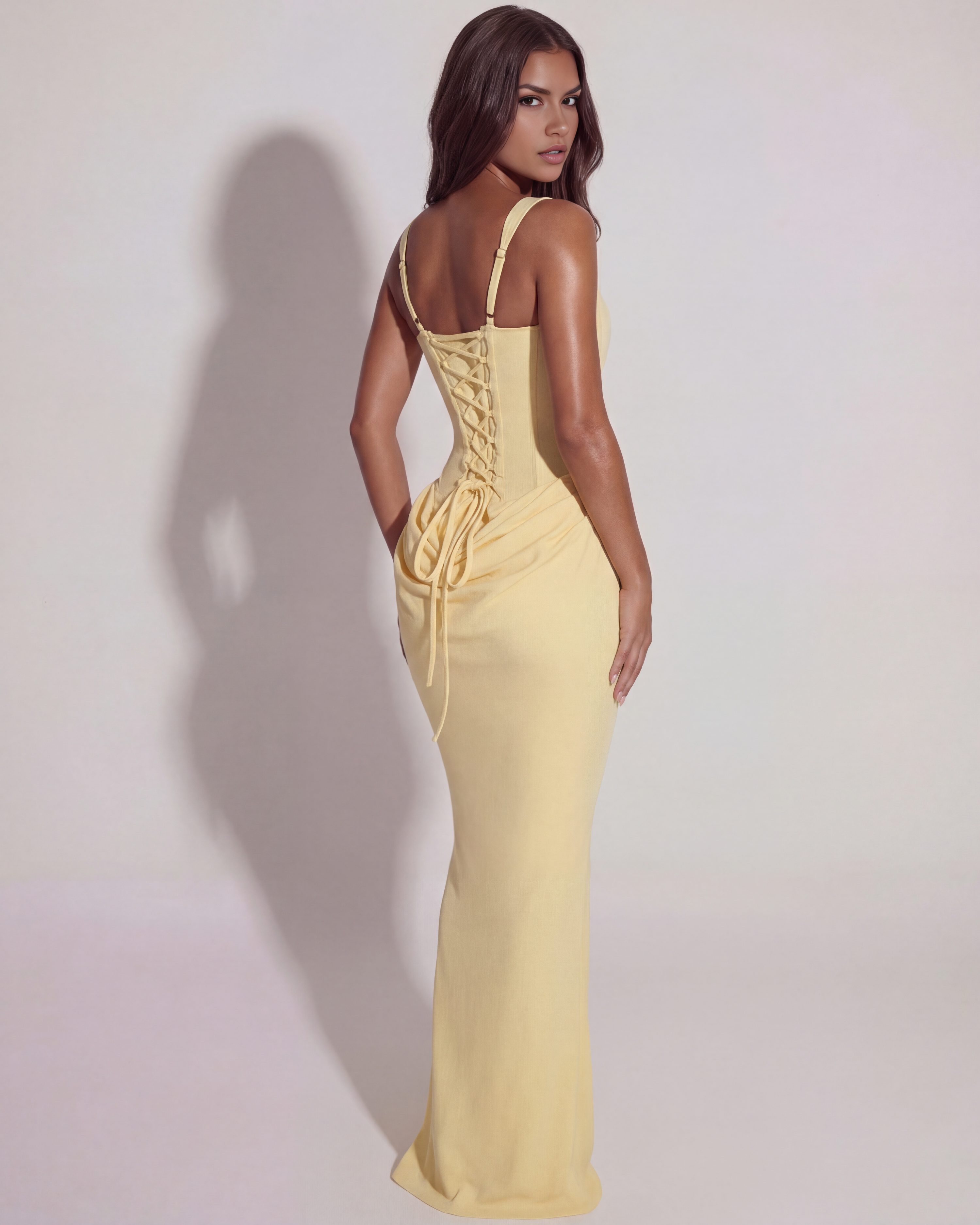 Bodycon lace-up midi dress for women | Eleonora