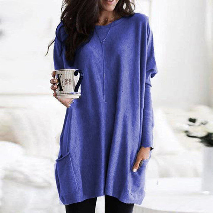 Relaxed long-sleeve pocket tunic for women | Mirelith