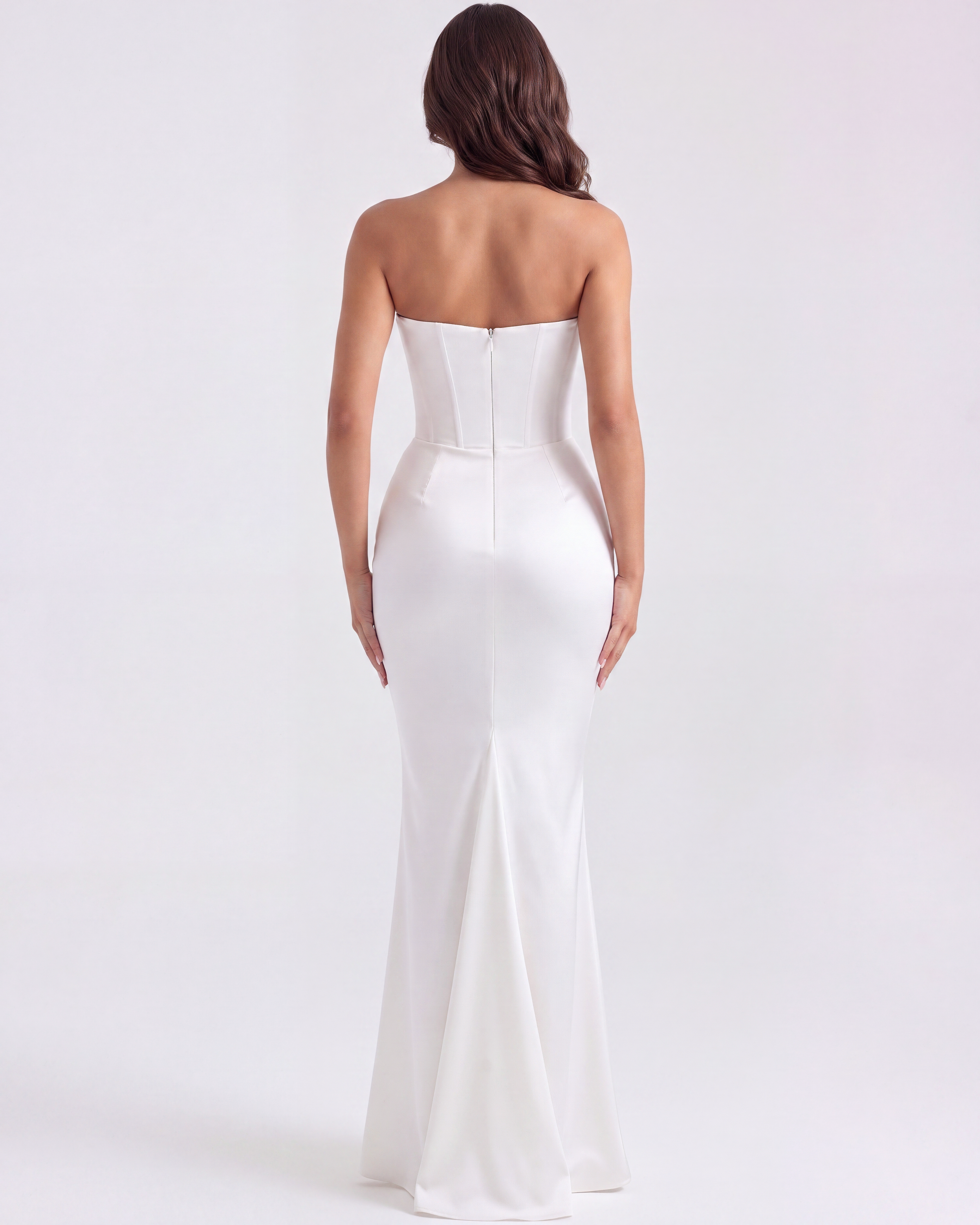 Sculpted corset strapless maxi dress for women | Rosalind