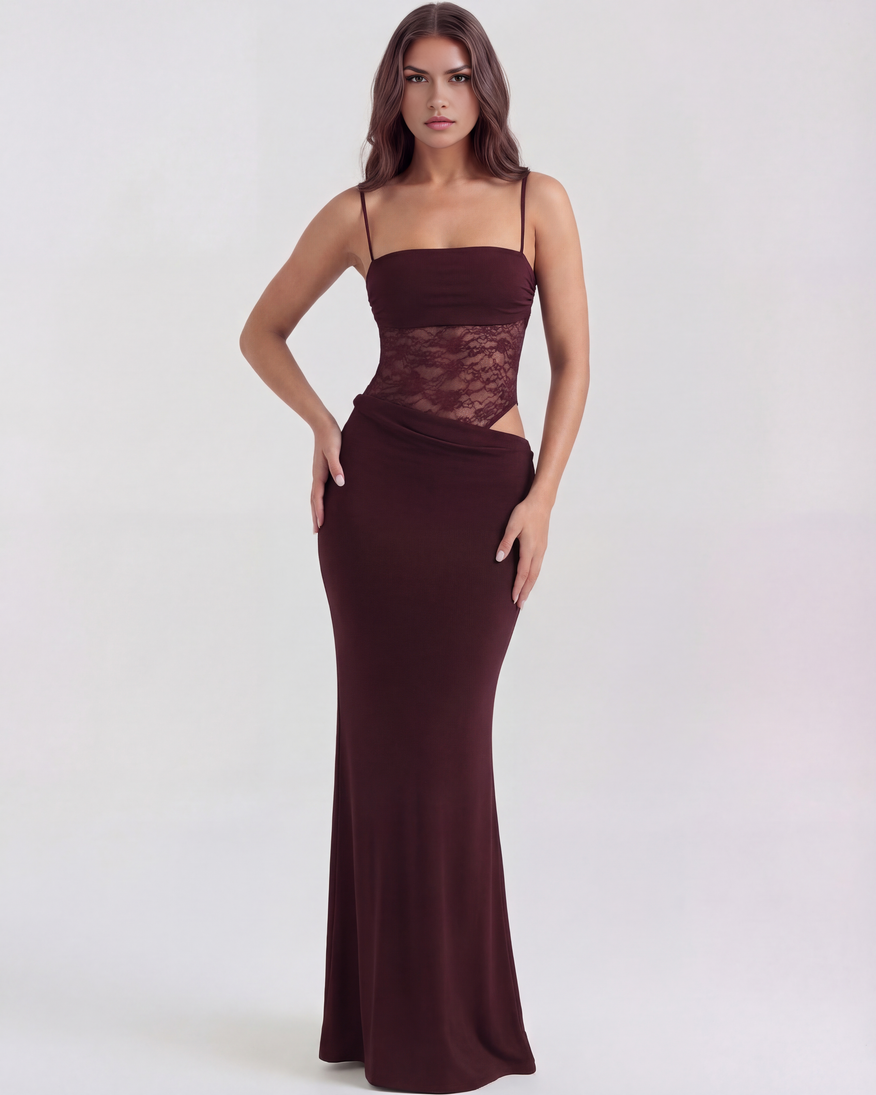Lace bodycon maxi dress for women | Valeria