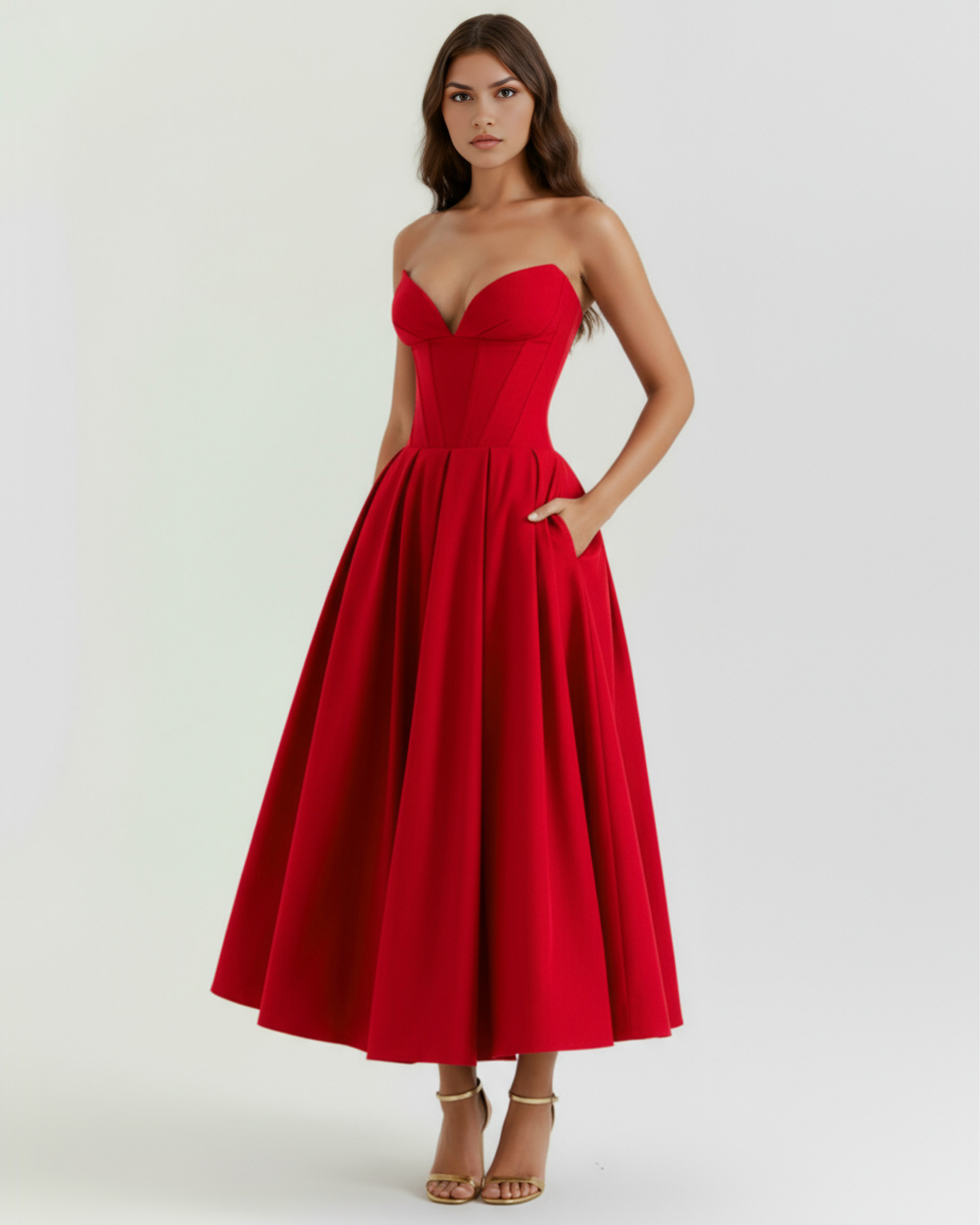 Ruched bodycon midi dress for women | Amalfi