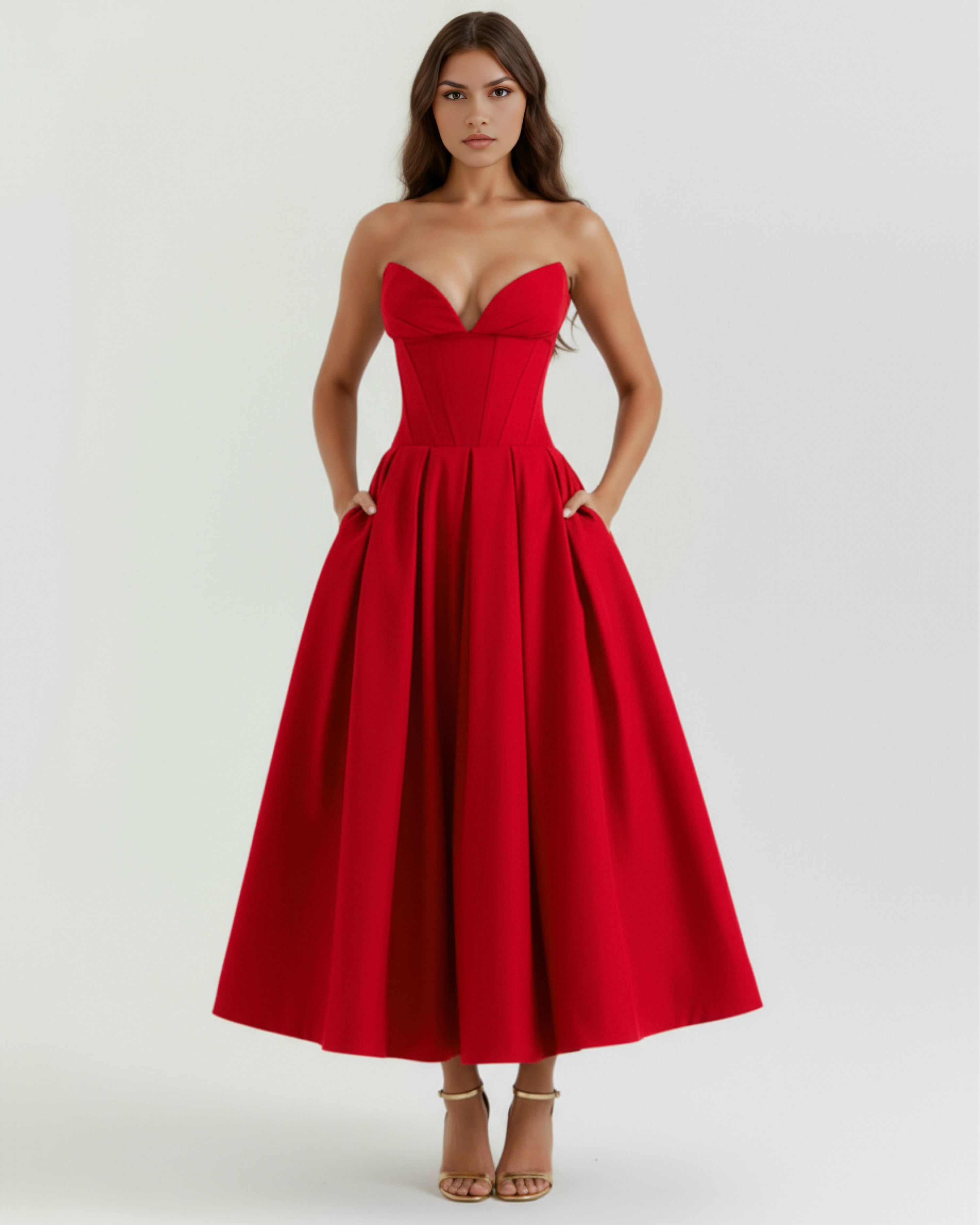 Ruched bodycon midi dress for women | Amalfi