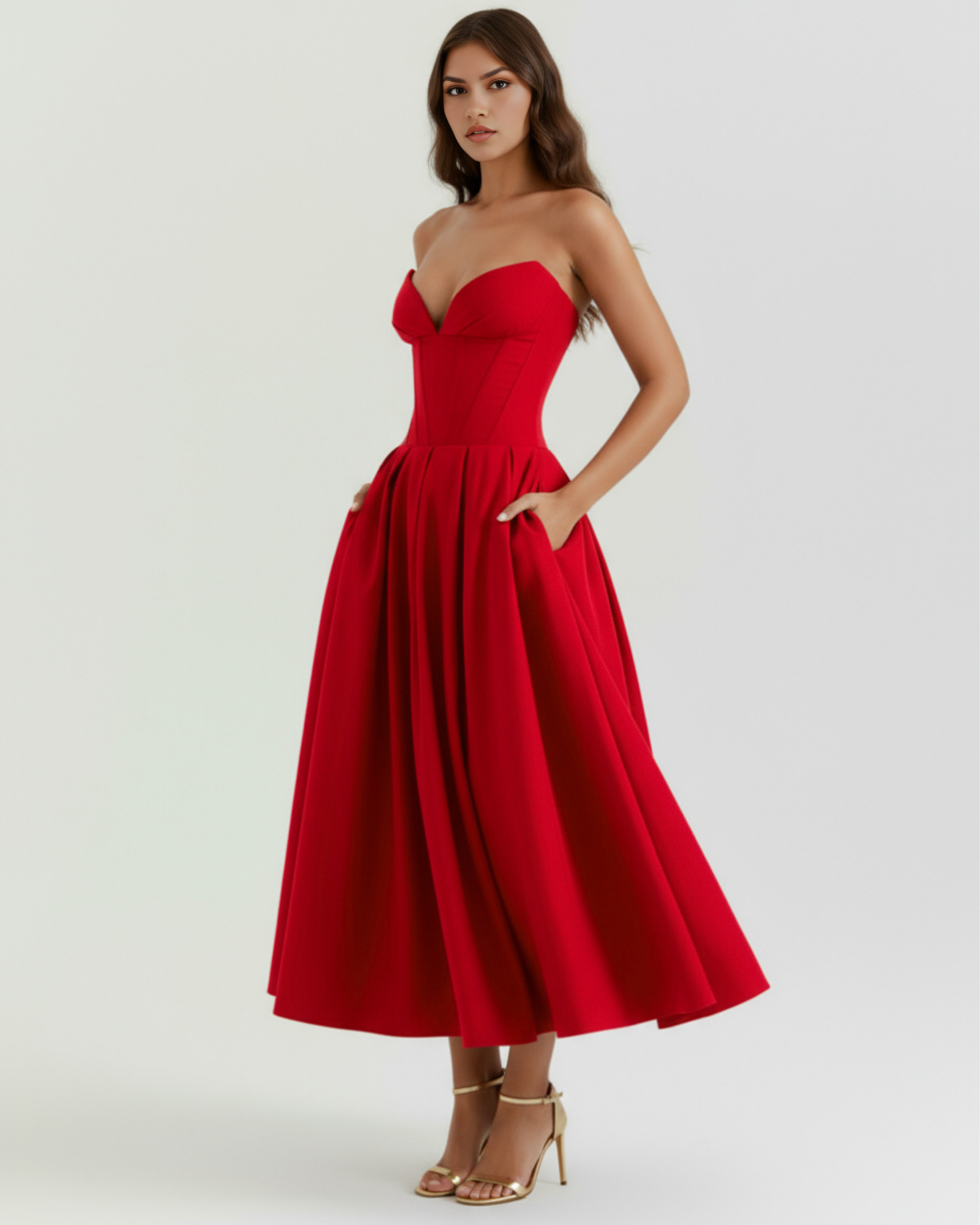 Ruched bodycon midi dress for women | Amalfi