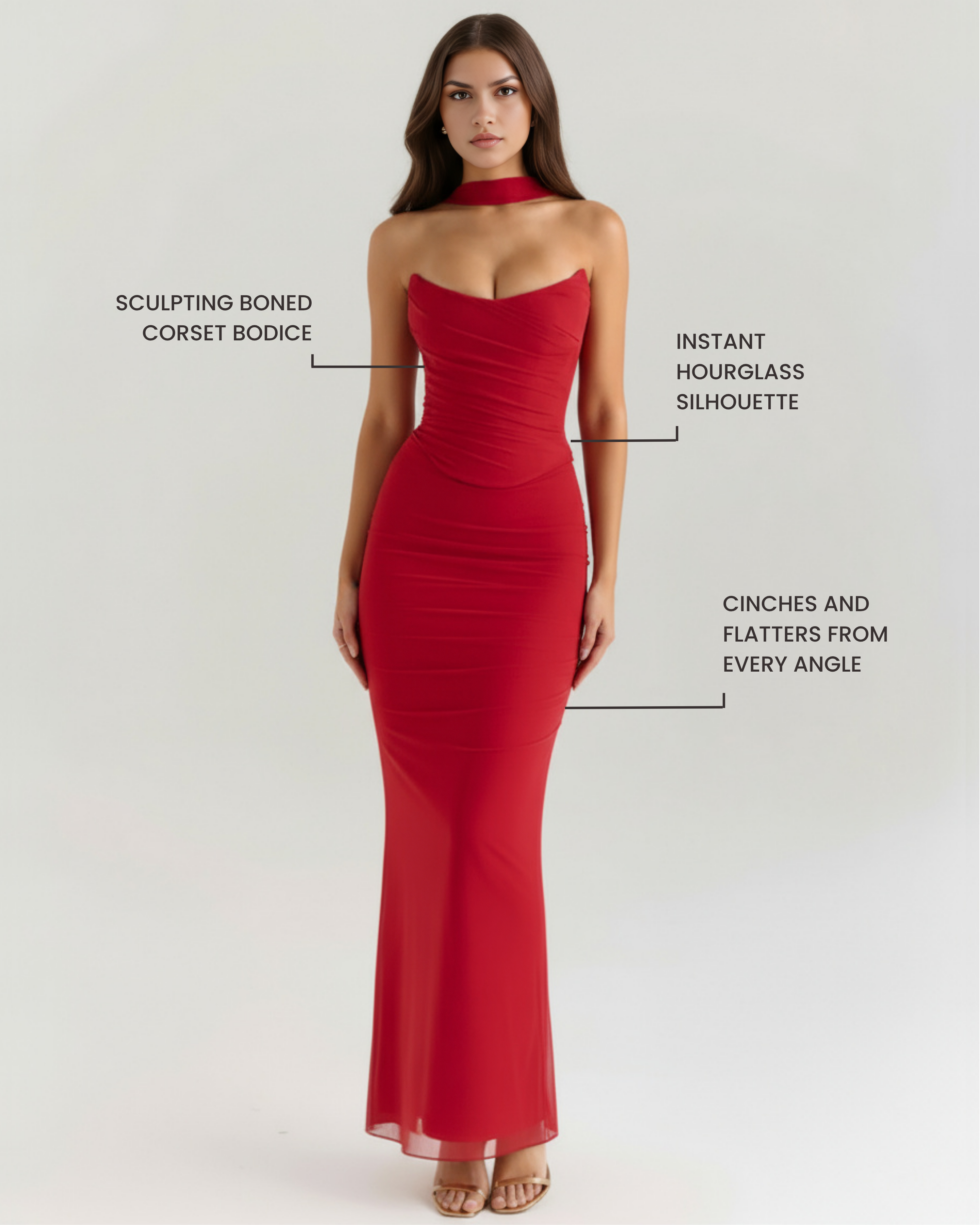 Elegant halter corset maxi dress for women | Malu