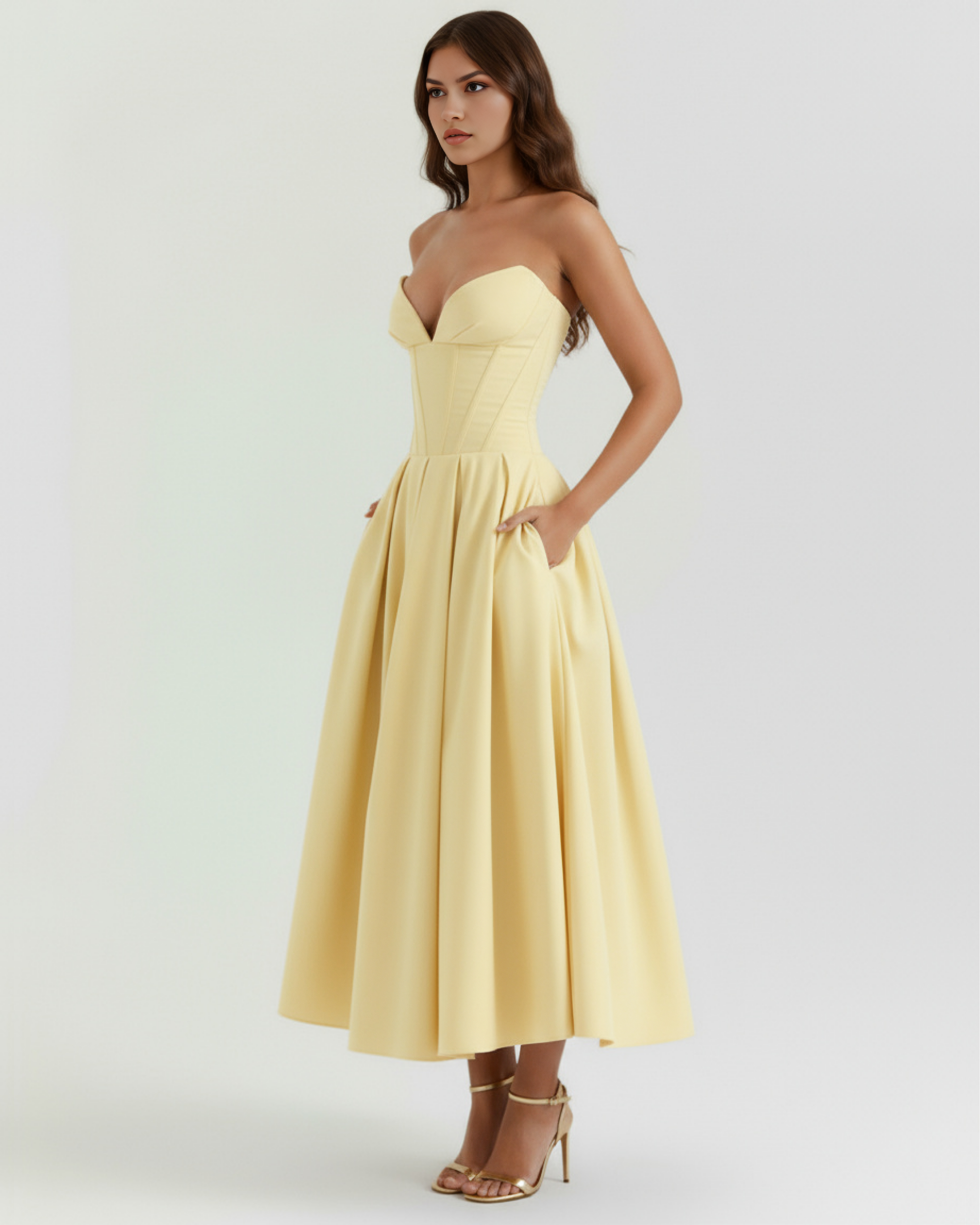 Ruched bodycon midi dress for women | Amalfi