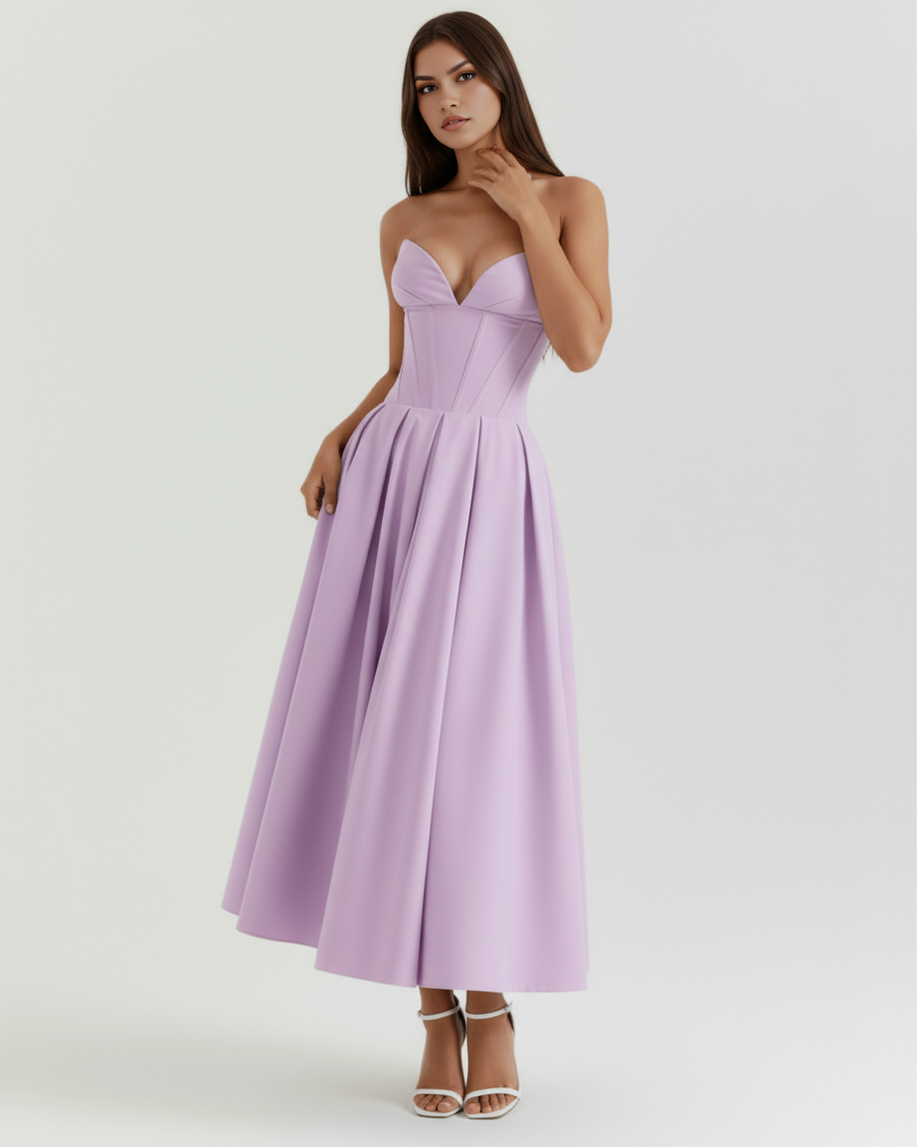 Ruched bodycon midi dress for women | Amalfi