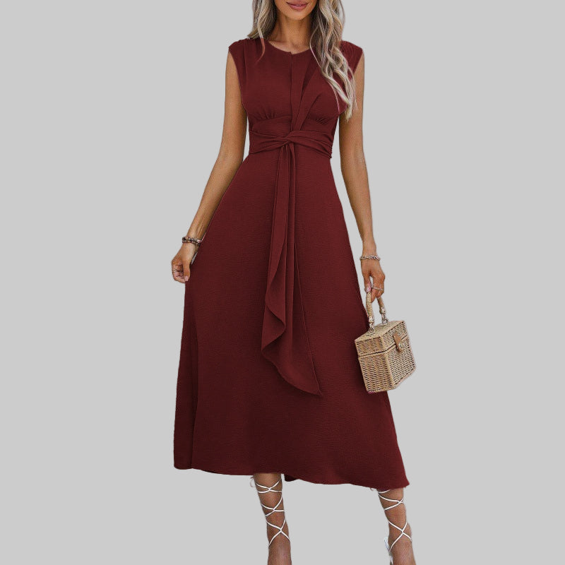 Sleeveless round neck maxi dress for women | Reese