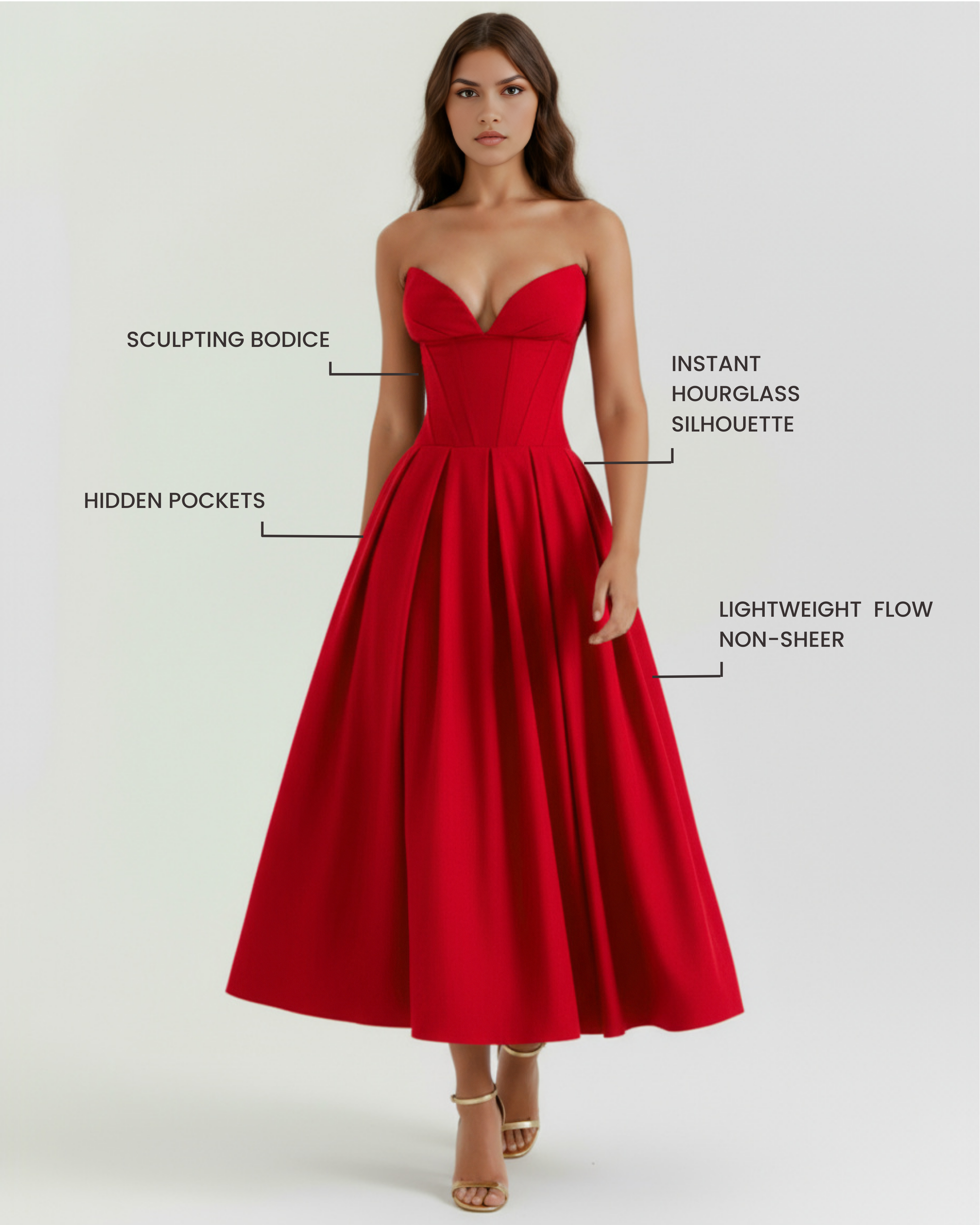 Ruched bodycon midi dress for women | Amalfi
