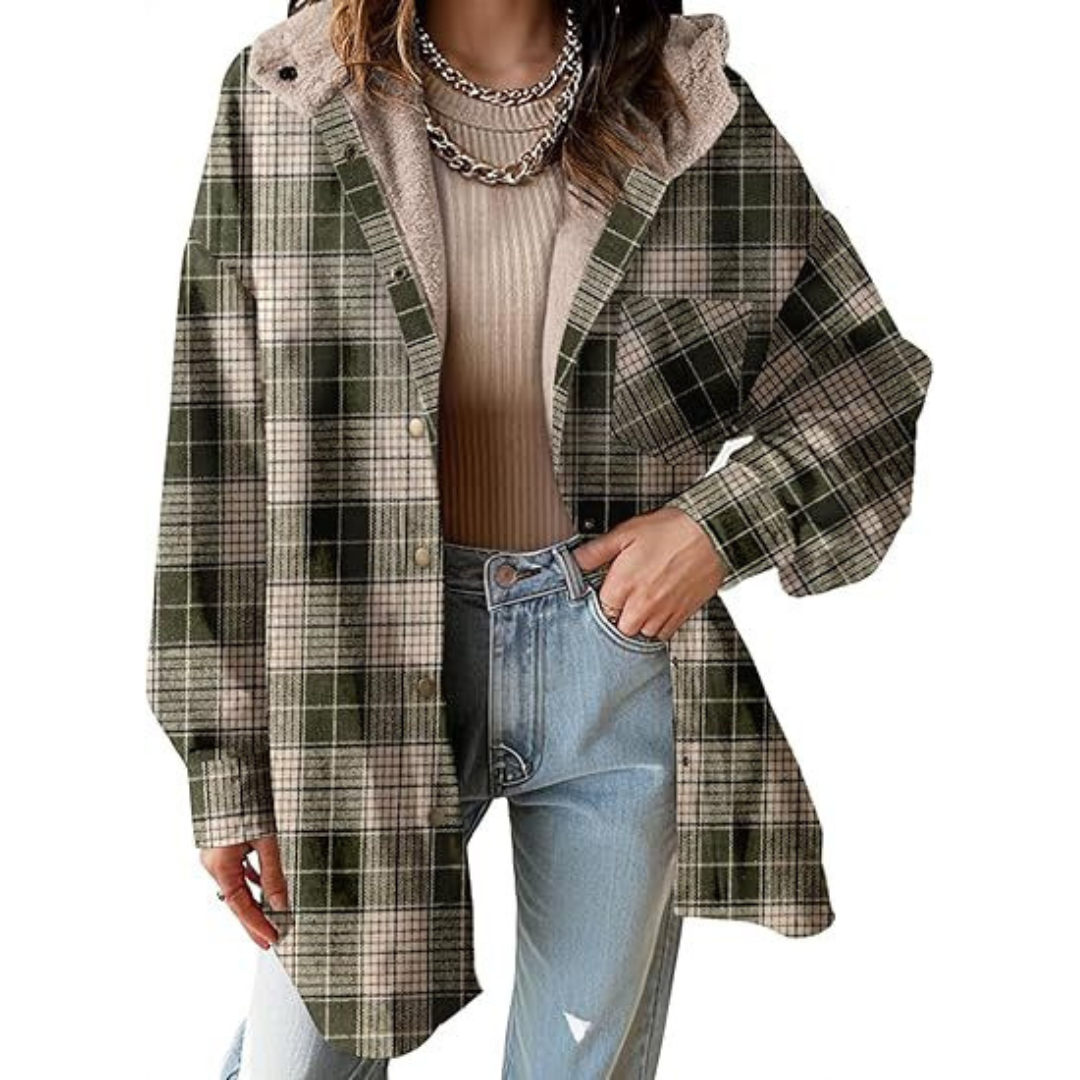 Hooded plaid jacket for women | Tallulah