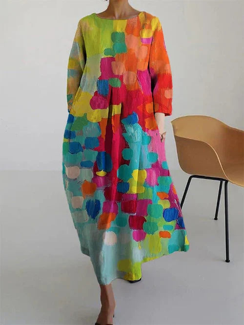 Lightweight floral summer dress with flared silhouette Chic for Women | Antonella Bloom