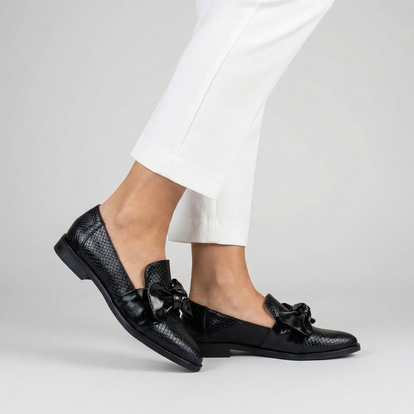 Classic Bow-Detail Slip-On Loafers for Women | Claudia
