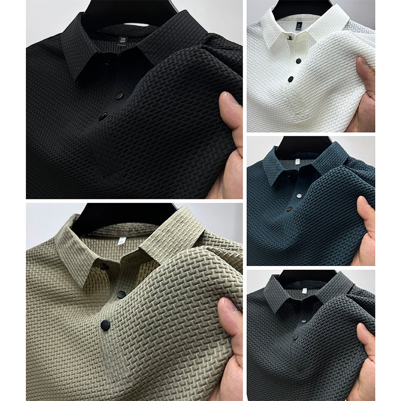 Knitted short-sleeve polo everyday shirt for men | Venice Theodore -6