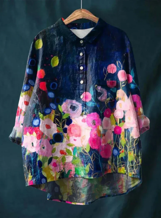 Vintage-inspired floral blouse for women | Anita
