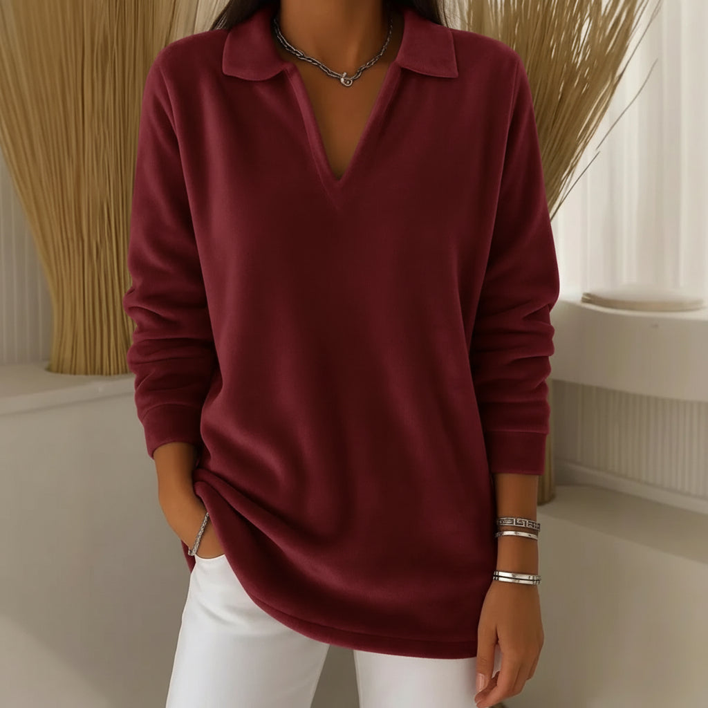 Soft Collared V-Neck Knit Jumper for Women | Amelia