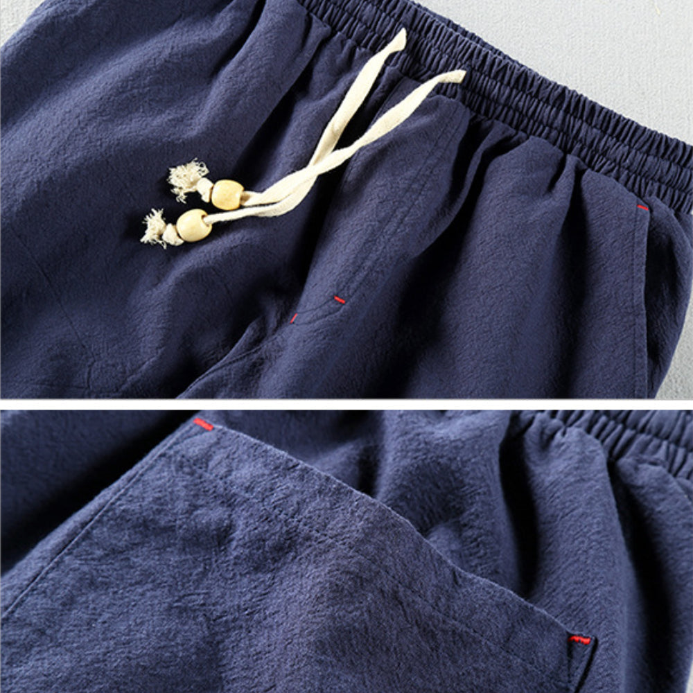 Relaxed straight-leg everyday cotton trousers for men | Hiro -10