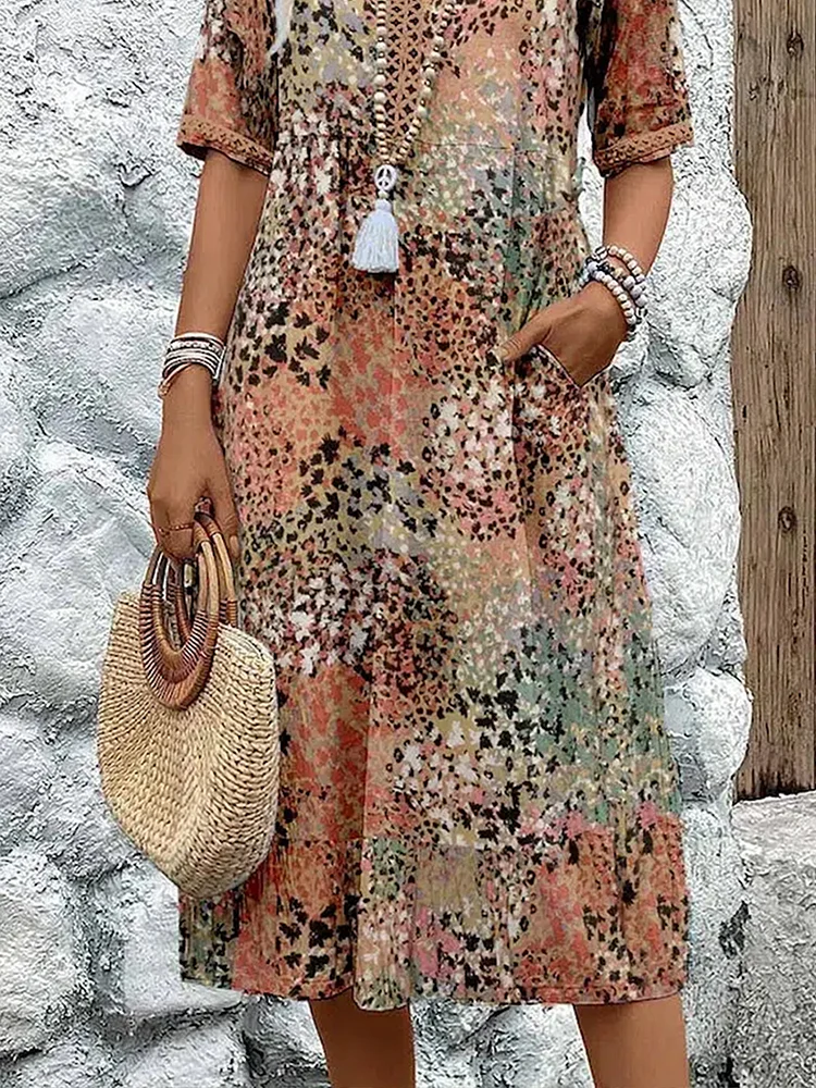 Vibrant everyday midi dress for women | Andrea -8