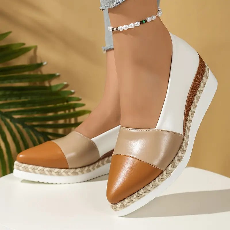 Metallic-finish wedge everyday sandals for women | Solenne -7