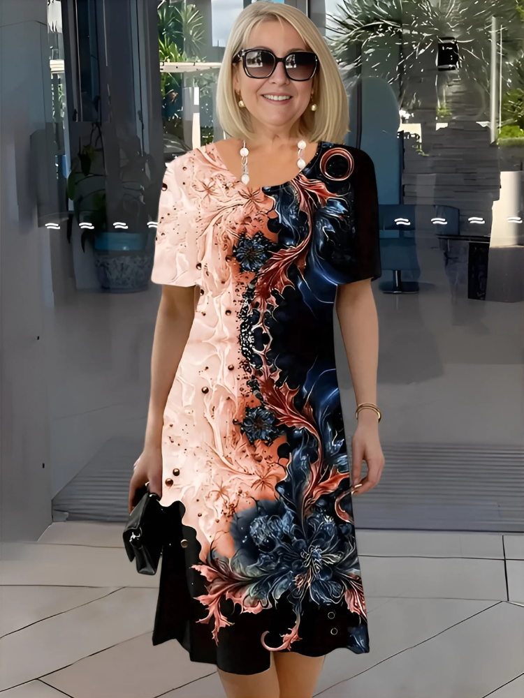 Floral Relaxed Midi Dress | Leandria