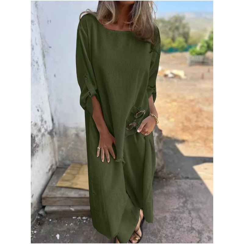 Relaxed two-piece dress and pants set with pockets Chic for Women | Elira Soleil