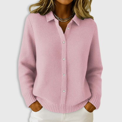 Classic knit button cardigan for women | Elaine -3