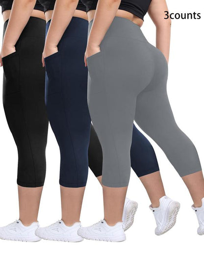 Breathable casual everyday capri trousers three-pack for women | Mira -4