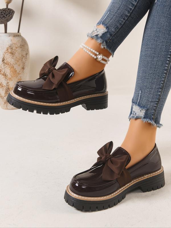 Elegant Bow-Detail Slip-On Loafers for Women | Chelsea