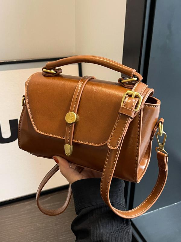 Contrast stitching small square shoulder bag for women | Avanlie