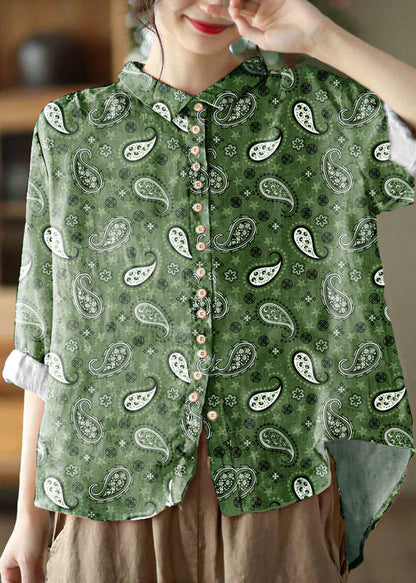 Orange Peter Pan Collar Button Blouse Chic for Women | Solenne