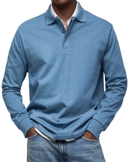 Classic long-sleeve everyday polo shirt for men | Wilson -1