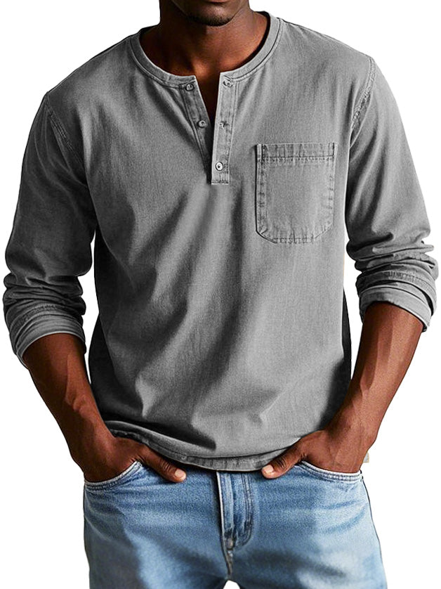 Classic vintage long-sleeve everyday shirt for men | Theodore -2