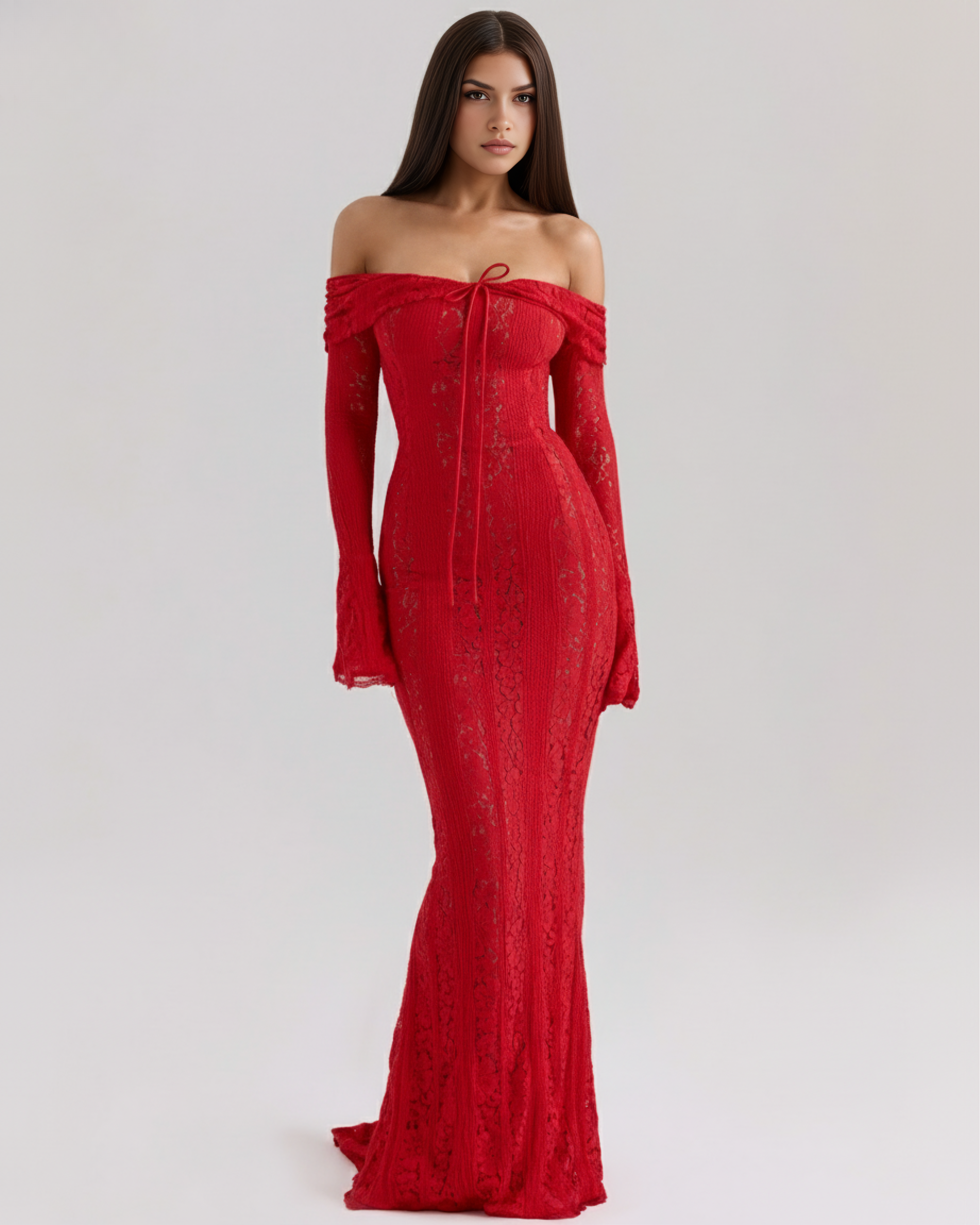 Off-shoulder elegant maxi dress for women | Alessandra