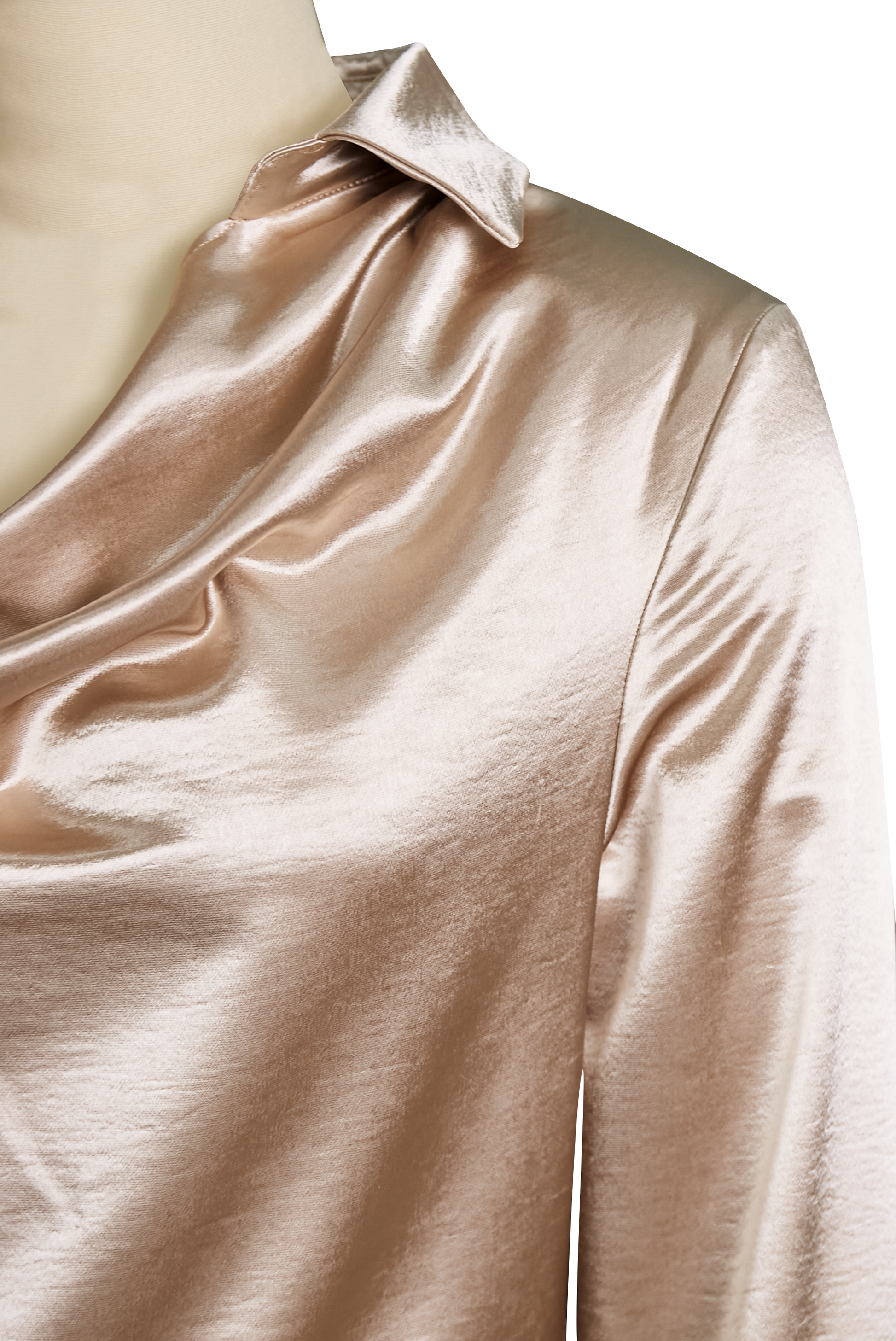 Elegant draped-neckline everyday blouse for women | Serelina -11