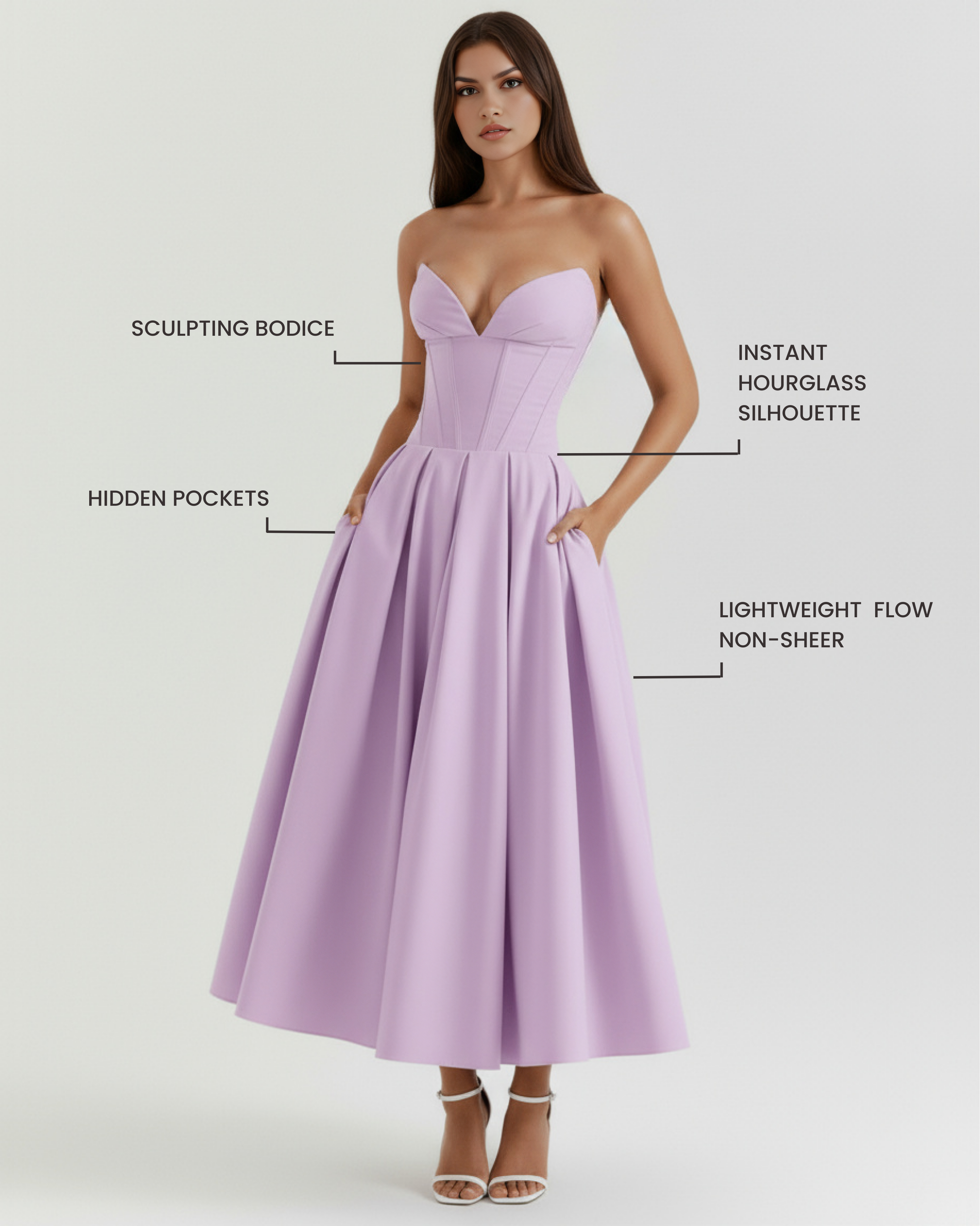 Ruched bodycon midi dress for women | Amalfi