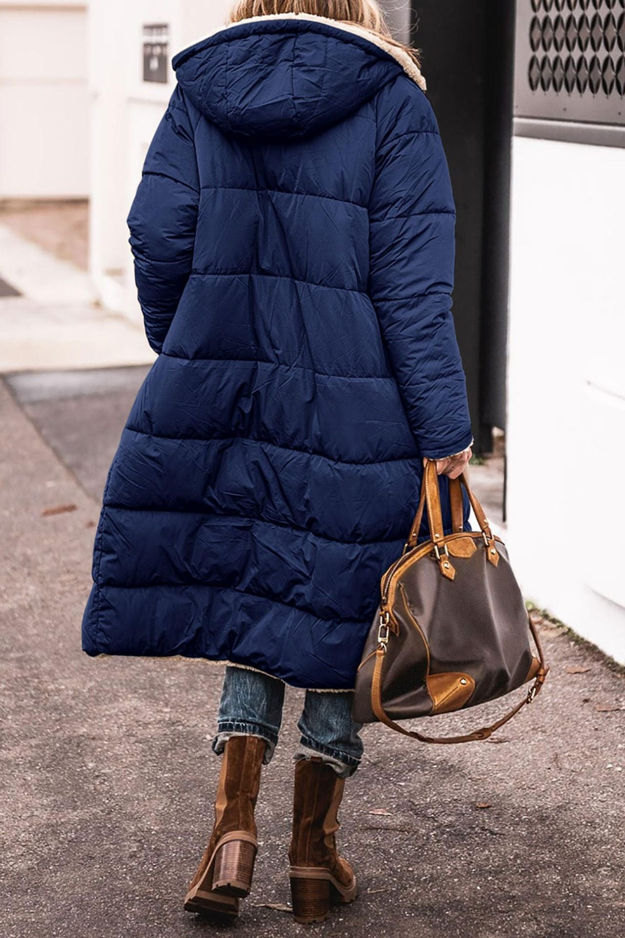 Elegant reversible long coat for women | Elvoria
