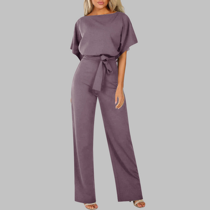 Casual tie front batwing sleeve jumpsuit for women | Alvessa