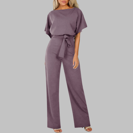 Casual tie front batwing sleeve jumpsuit for women | Alvessa