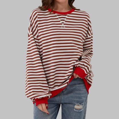 Striped long sleeve sweatshirt for women | Luka