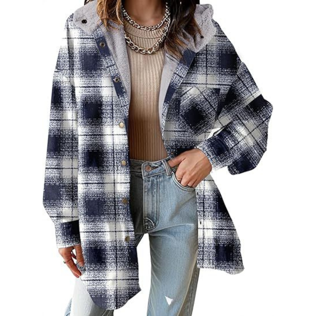 Hooded plaid jacket for women | Tallulah