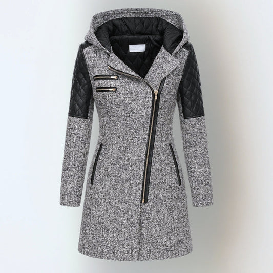Longline hooded zip jacket for women | Jasneet